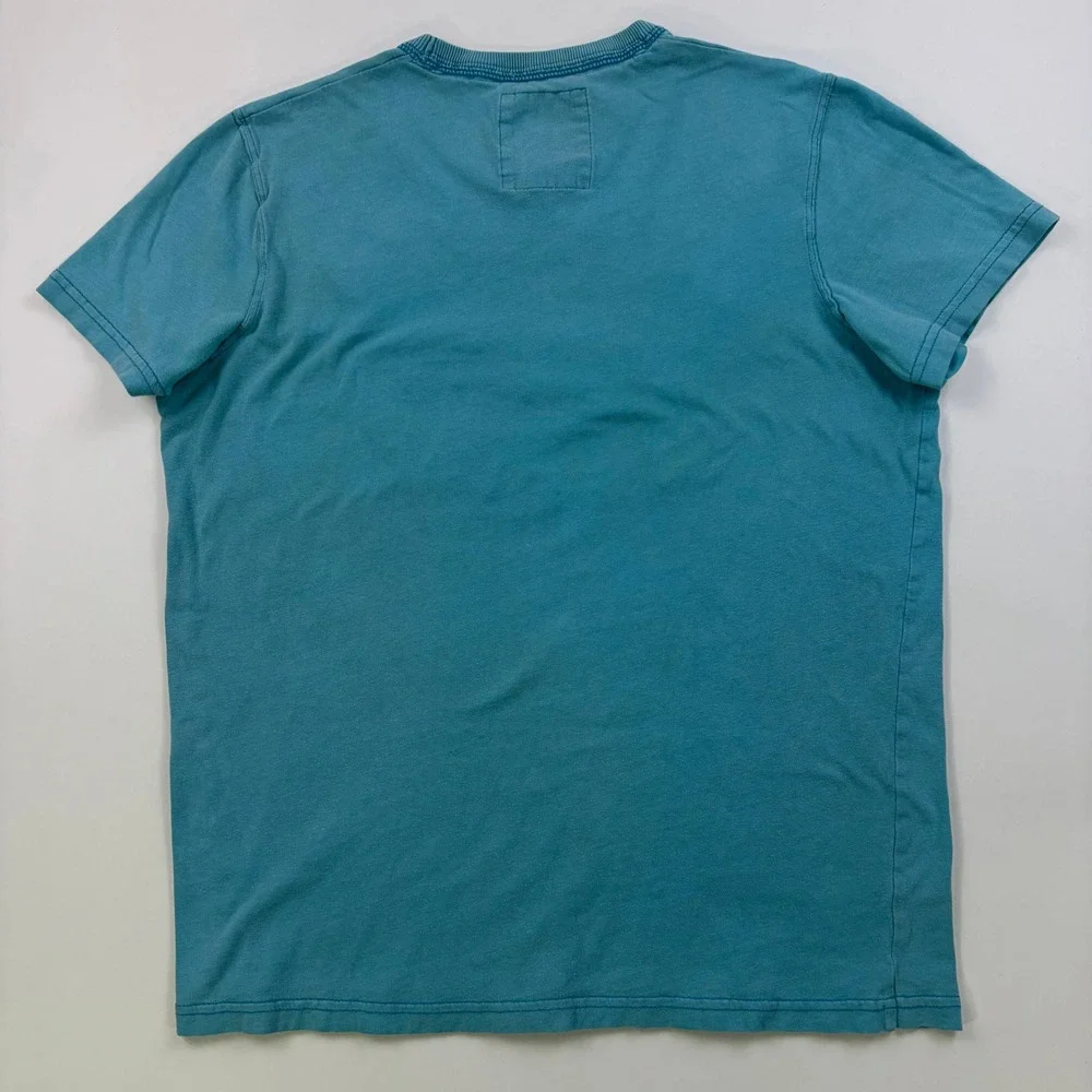 Hollister Laguna Surfing Graphic Tee Mens Large Blue Cotton Short Sleeve Shirt
